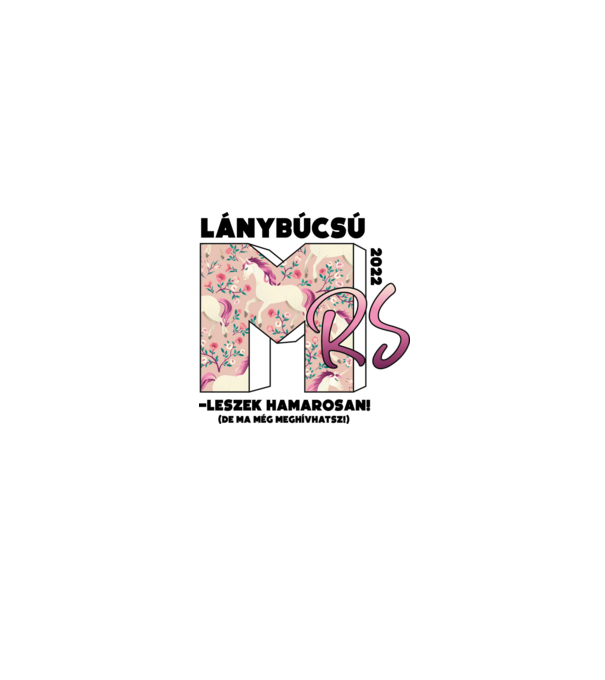 MTV lánybúcsú unikornis menaysszony minta fehér/piros pólón
