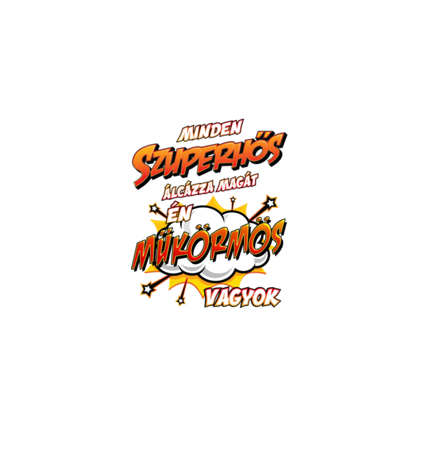 Szuperhős álca műkörmös minta fehér pólón
