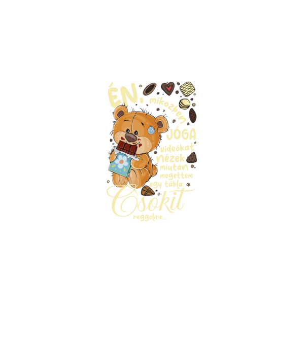 Reggelire csokit maci minta fekete pólón