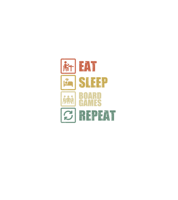 Eat sleep Board Game repeat minta fekete pólón