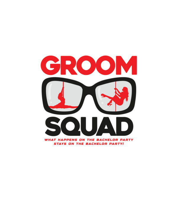 Groom Squad Sunglass minta fehér pólón