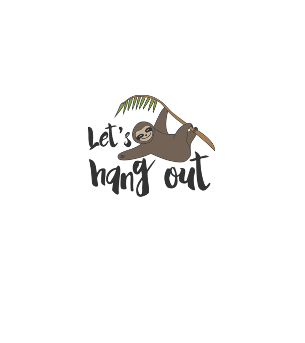 Let's hang out sloth minta fehér pólón