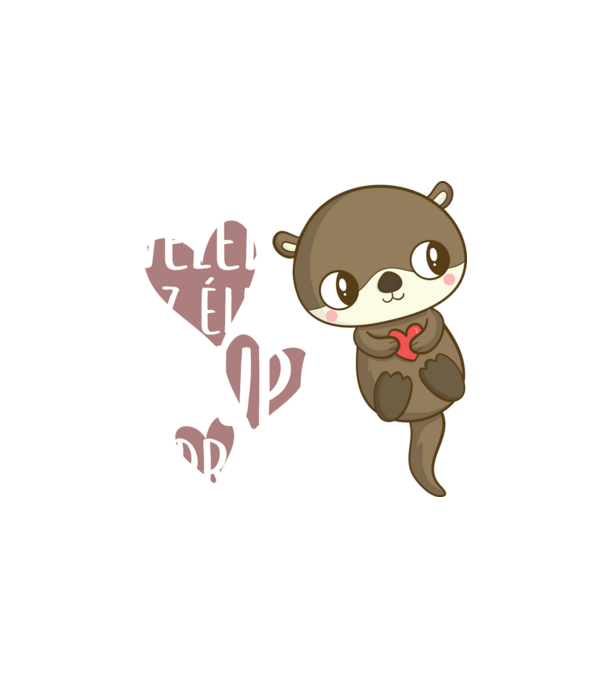 Vidrák_fiú vidra fehér szöveg minta fehér pólón
