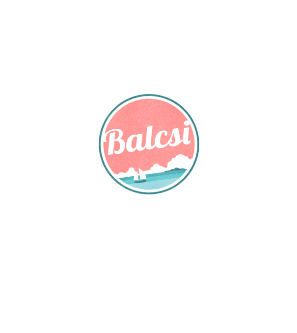 Balcsi retro badge vitorlás minta fekete pólón
