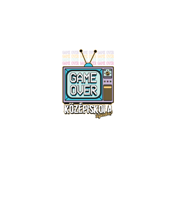 Retro ballagás középiskola teljesítve minta fekete pólón