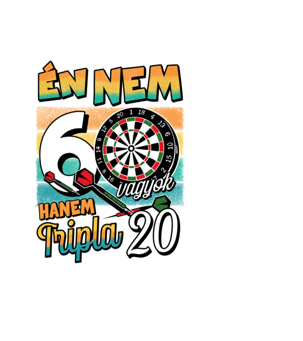 Darts Szülinap 60 éves minta fekete pólón