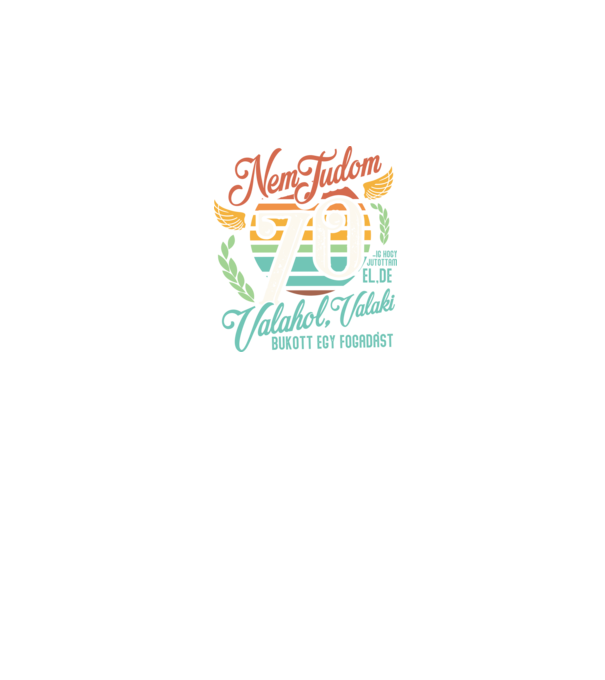 Szülinapos fogadás retro 70 éves minta fekete pólón