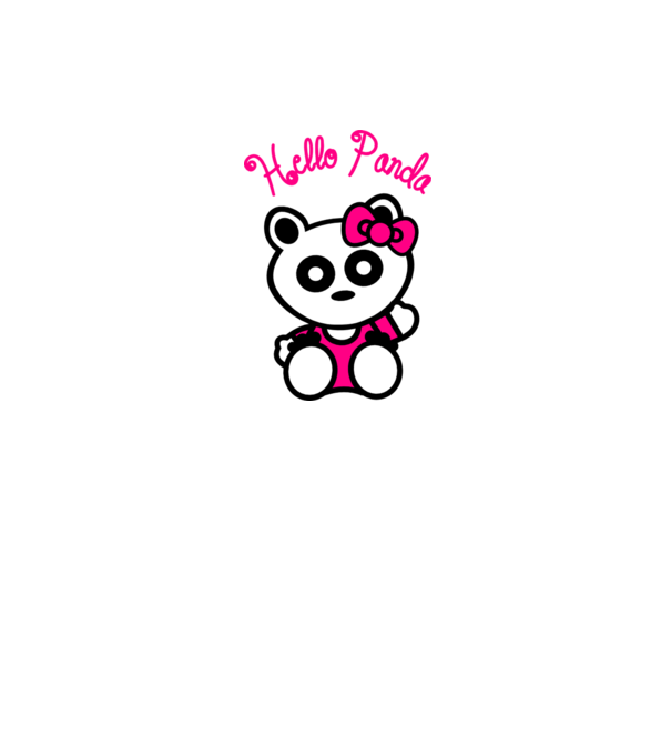 Hello Panda minta fehér pólón