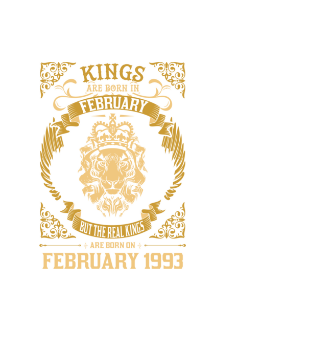Oroszlános szülinapos 1993 FEBRUÁR minta fekete pólón