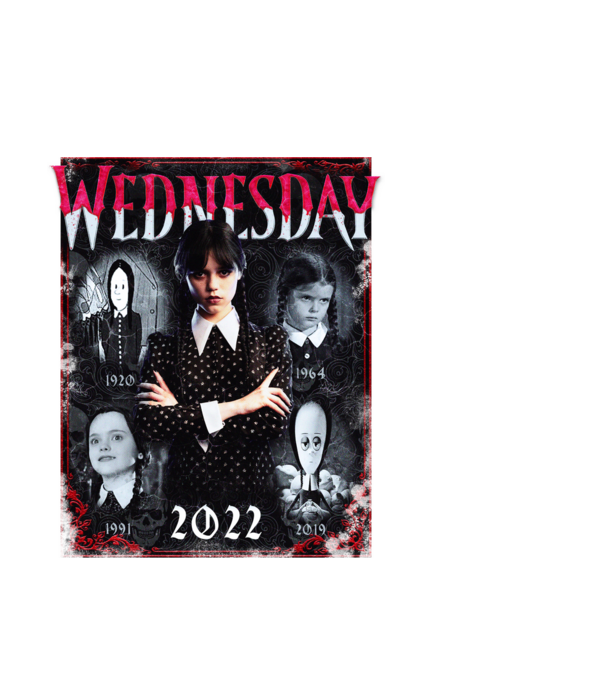 Wednesday Addams minta fehér pólón