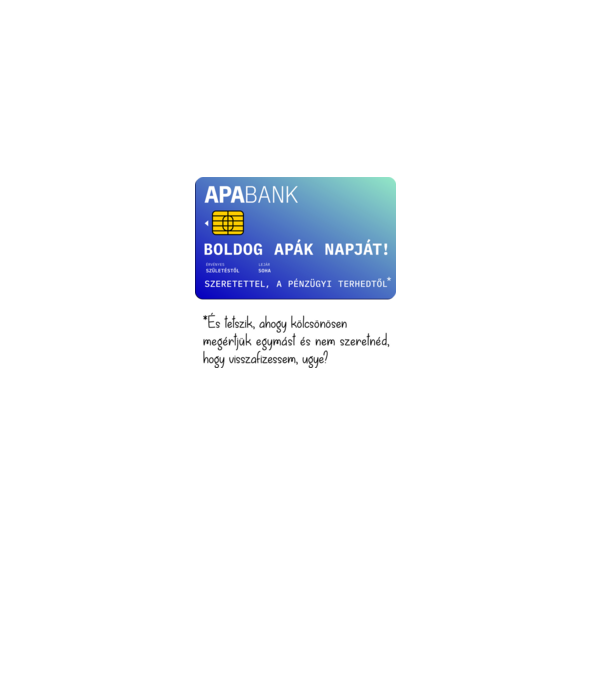ApaBank minta fehér pólón