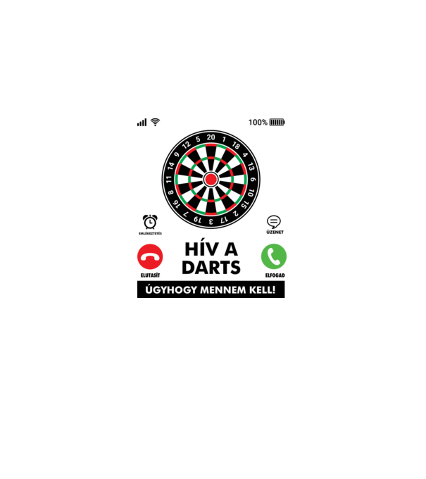 Hív a darts mennem kell minta világos rózsaszín pólón