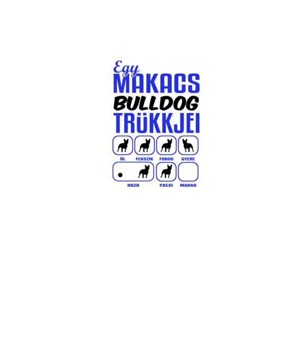 Makacs Franciabulldog minta fehér/piros pólón