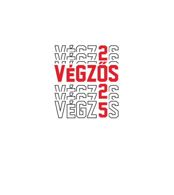 VÉGZŐS 2025 fekete minta világos rózsaszín pólón