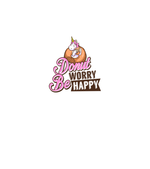 Donut worry be happy minta fehér pólón