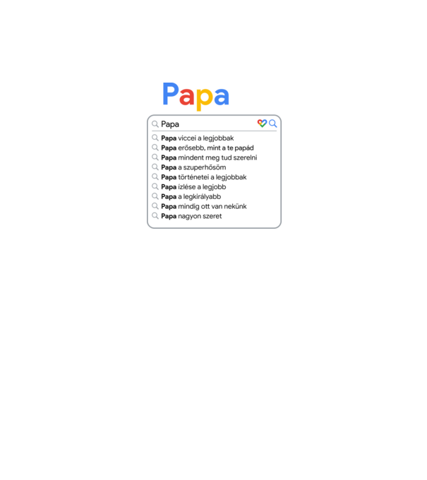 Google keresés PAPA  minta fekete pólón