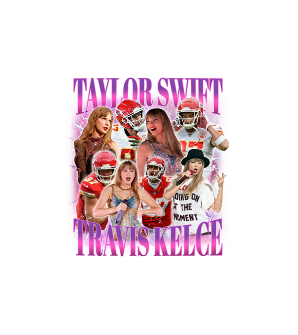 Taylor Swift ERAS Travis Kelce bootleg minta fehér pólón