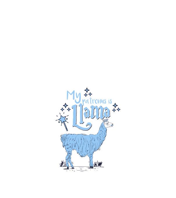 My patronus is Llama minta fekete pólón