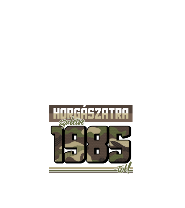 Horgászatra születve - 1985 minta fehér pólón