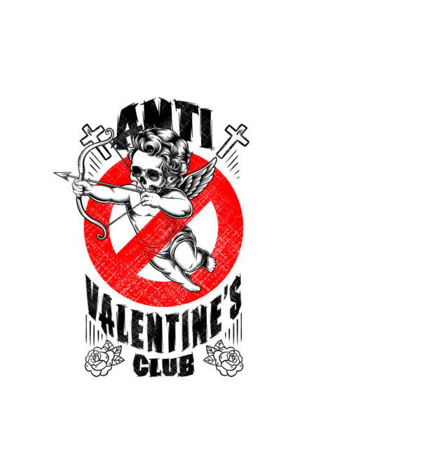 Anti Valentines Club minta fehér pólón