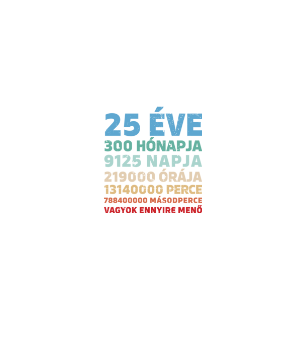 25 éve vagyok ennyire menő minta fekete pólón