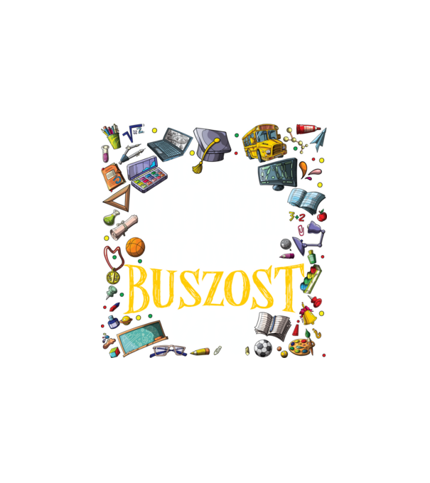 Jövőbeli buszos minta fehér pólón