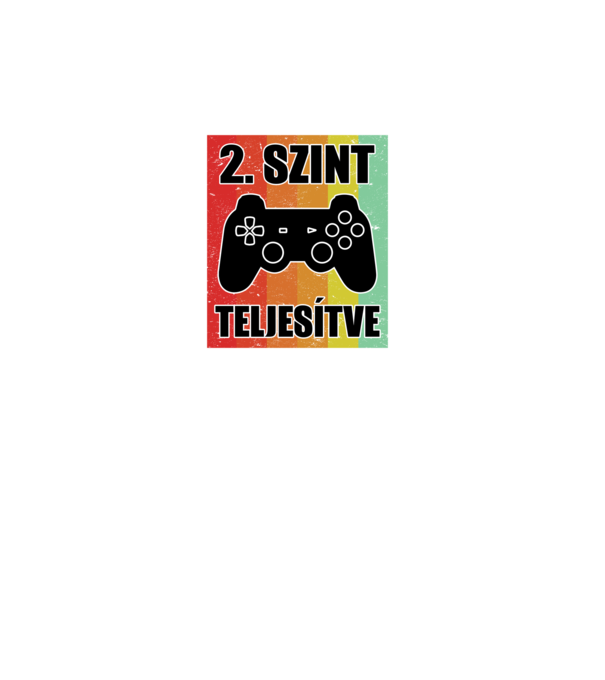 2 szint teljesítve retro gamer minta türkiz pólón