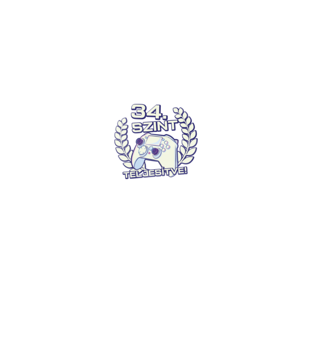 34. szint teljesítve minta fekete pólón