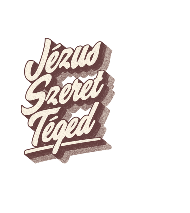 Jézus szeret téged retro minta fehér pólón