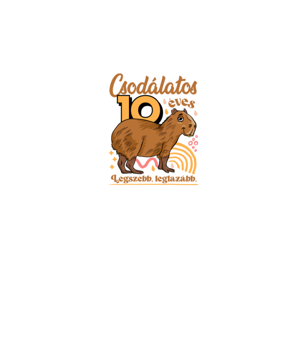 Capybara 10 éves minta fehér pólón