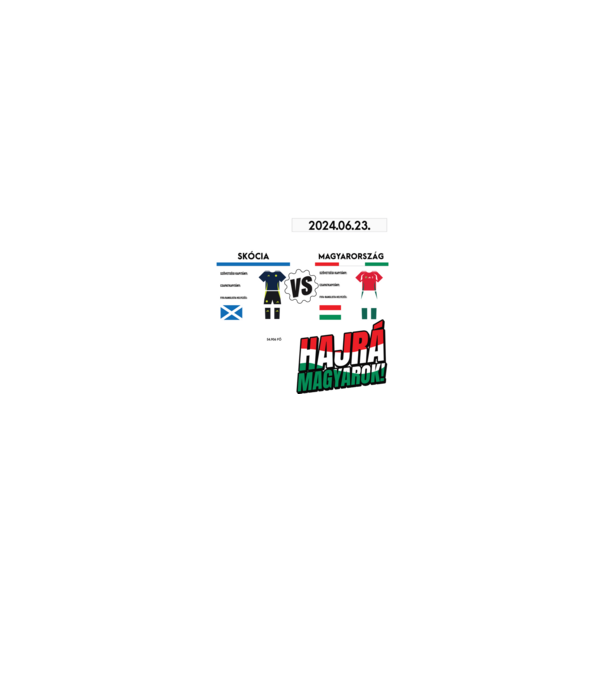 Futball EB 2024 SKÓT VS MAGYAR minta királykék pólón