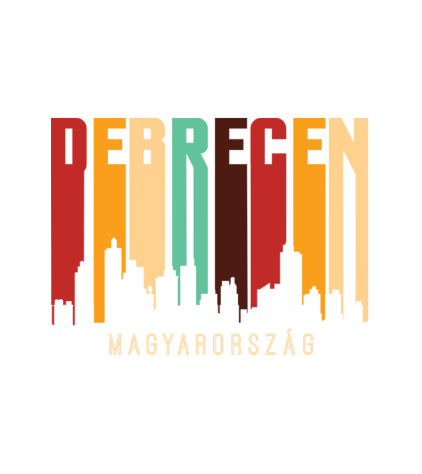 Debrecen város sziluett  minta fehér pólón