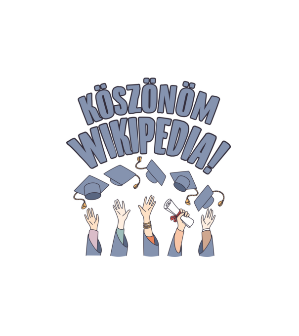 Köszi wikipedia minta fehér pólón