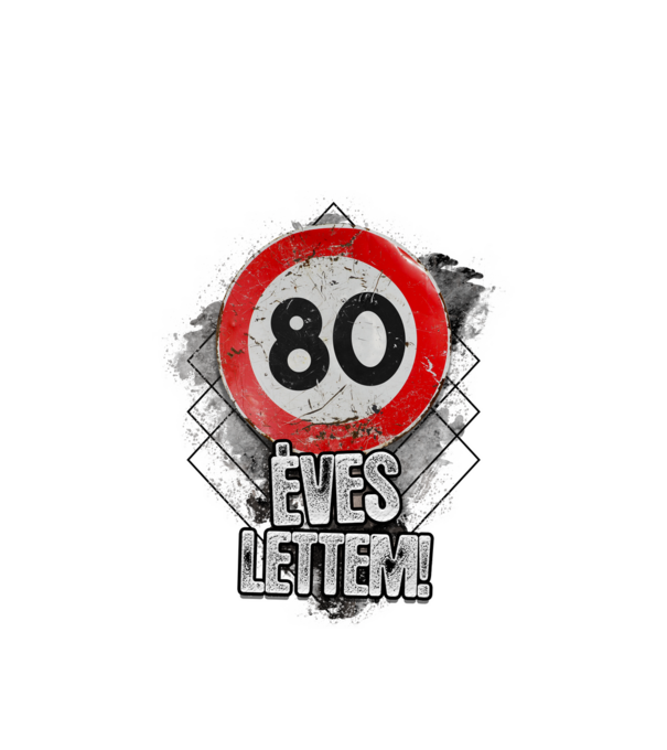 Speedlimit 80 éves fehérre minta fehér pólón