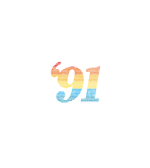 Retro születésnap 1991 minta fekete pólón