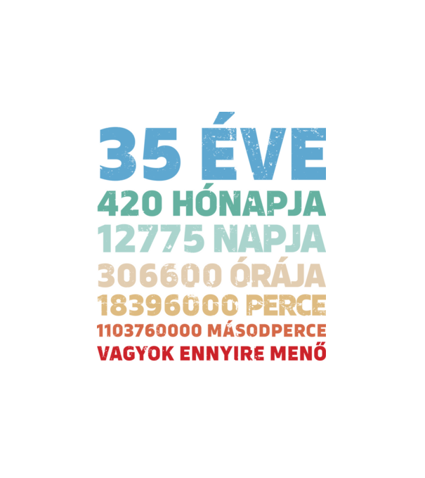 35 éve vagyok ennyire menő minta fehér pólón