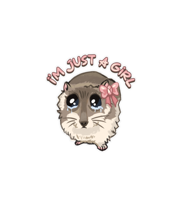 Sad coquette hamster meme felirattal minta fehér pólón