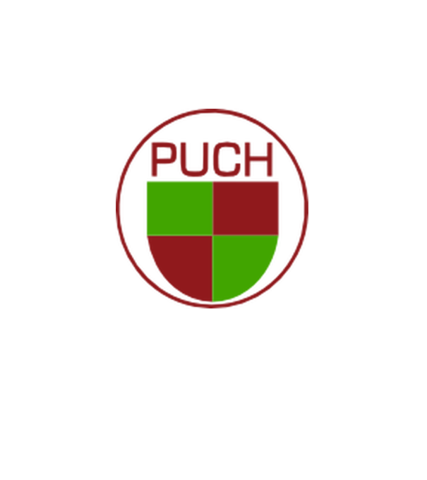 Puch minta fehér pólón