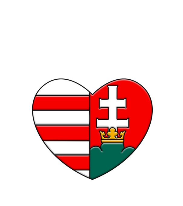 Címer szív minta fekete pólón