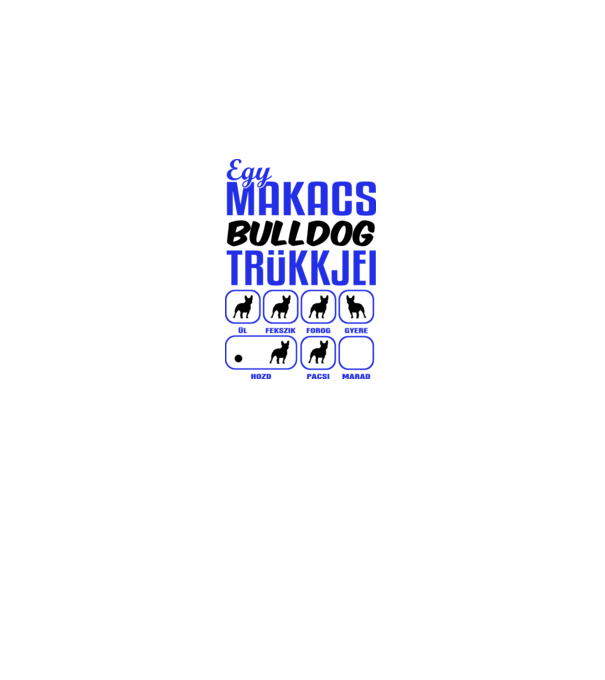 Makacs Franciabulldog minta szürke pólón