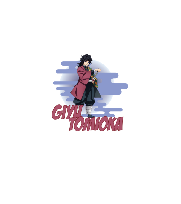 Demon Slayer Giyu minta fehér pólón