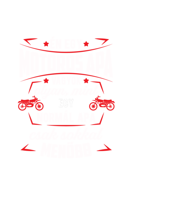 Menő Motoros apa minta fekete pólón