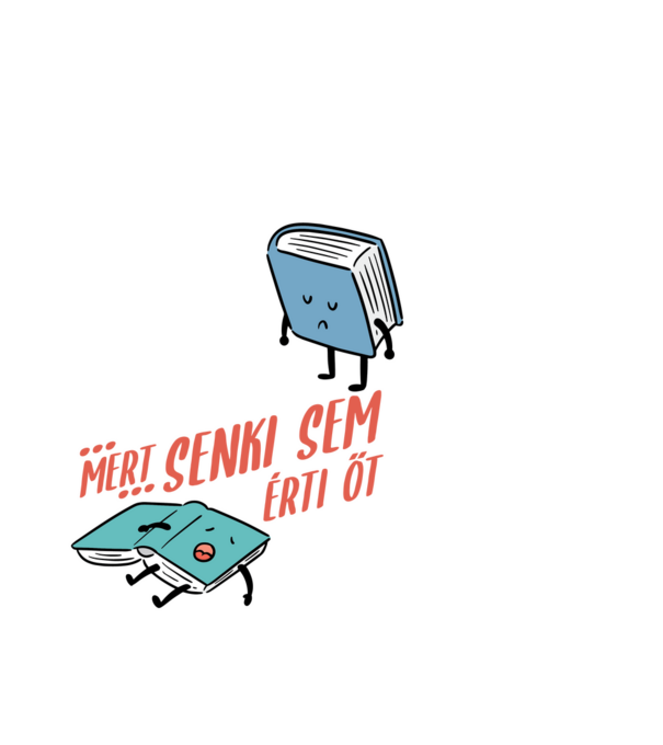 Szomorú matek könyv minta fehér pólón