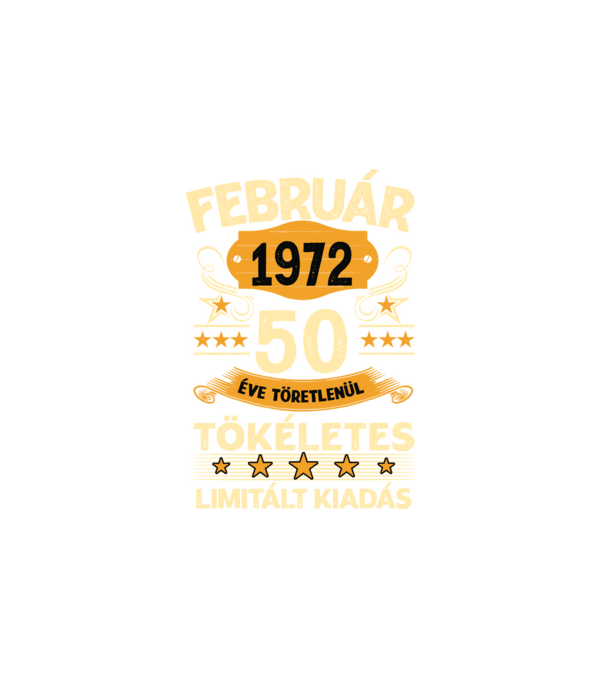 50 éve töretlenül tökéletes_február minta fehér pólón