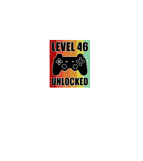 level 46 unlocked retro gamer minta fekete pólón