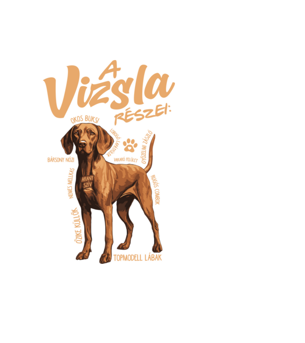 Vizsla részei minta fekete pólón