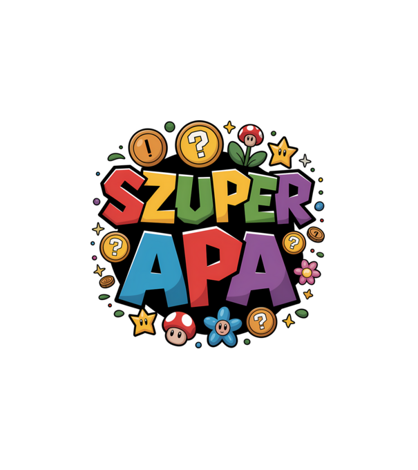 Szuper Apa minta fehér pólón