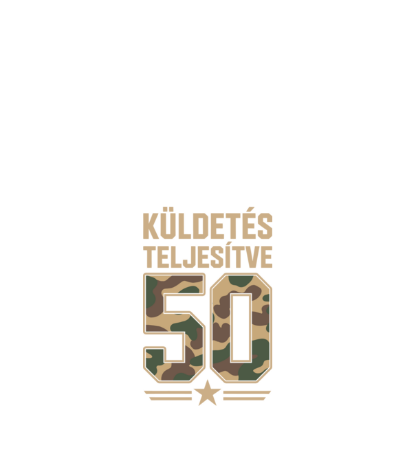 Küldetés teljesítve 50 minta fekete pólón