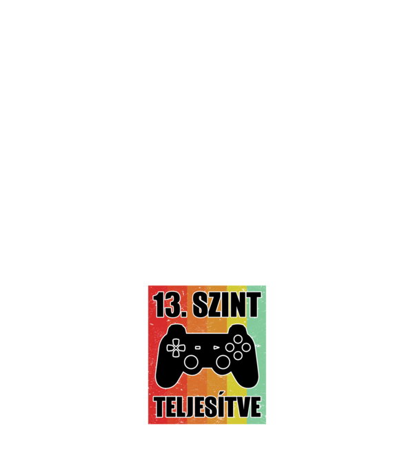 13 szint teljesítve retro gamer minta fehér pólón