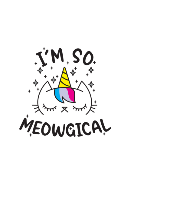 I'm So Meowgical minta fehér pólón